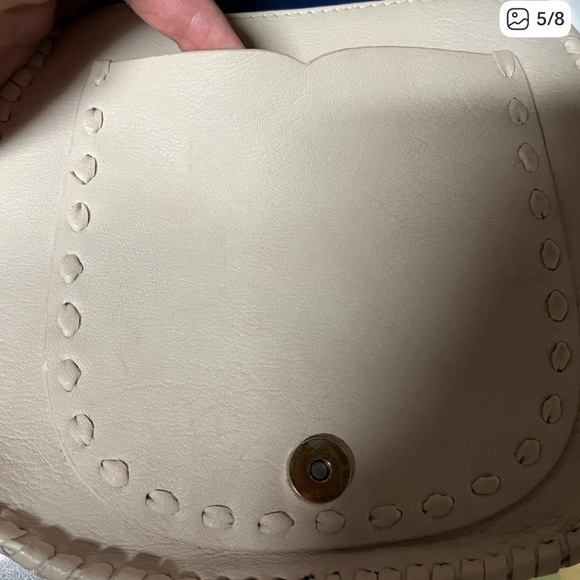 Vintage Imoshion Cream and Blue Floral Crossbody Bag - Picture 3 of 8